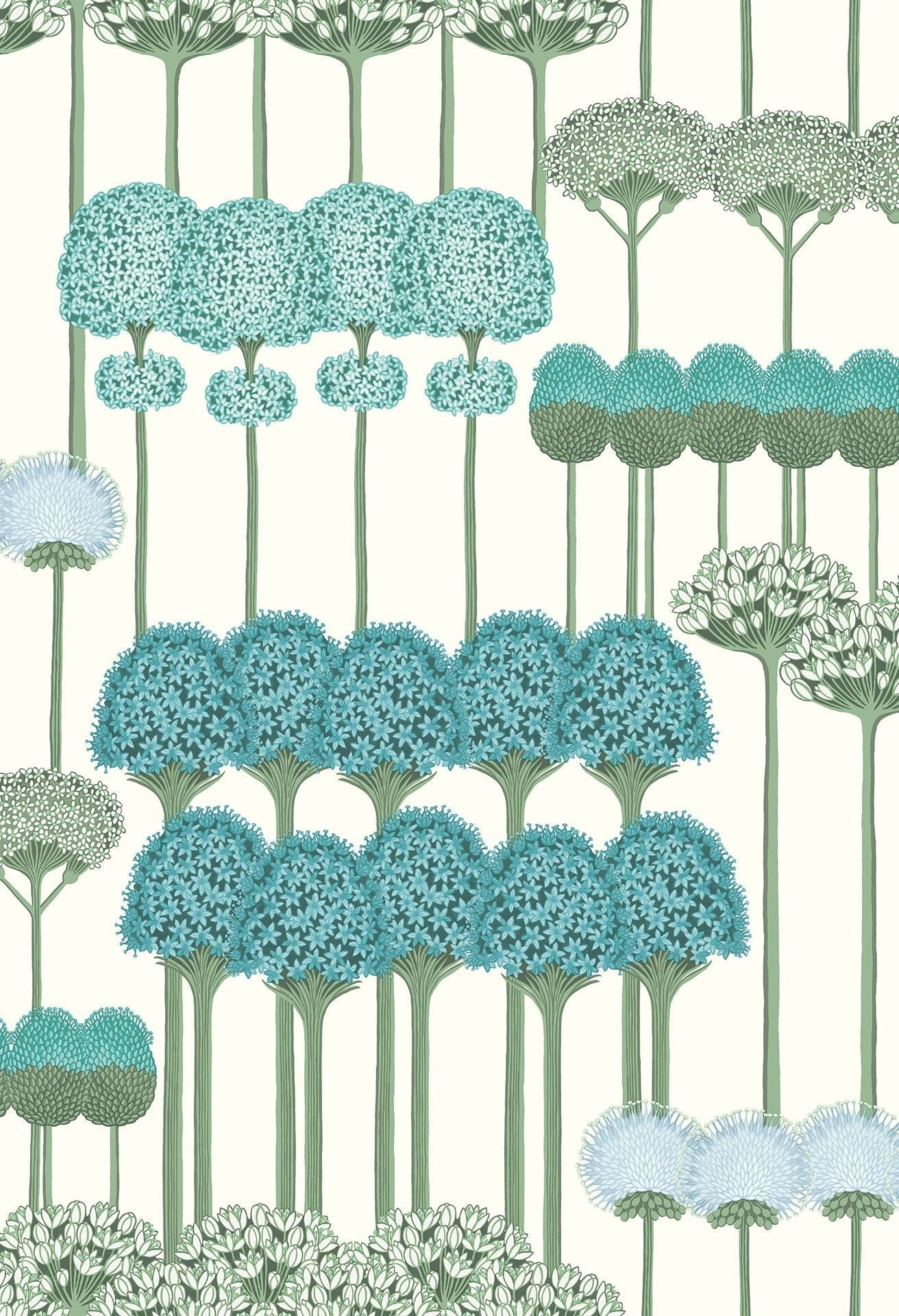 Cole & Son Allium - Teal & Jade on Chalk