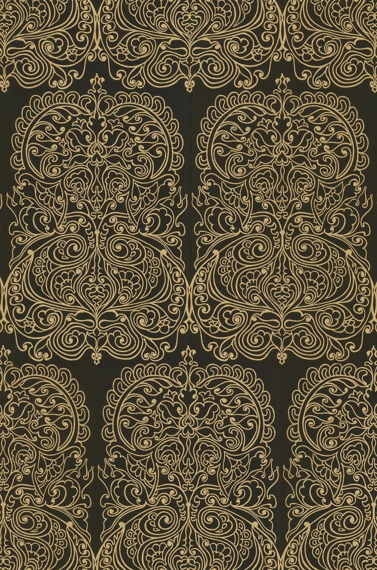 Cole & Son Alpana wallpaper - Metallic Gold on Black