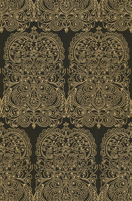 Cole & Son Alpana wallpaper - Metallic Gold on Black