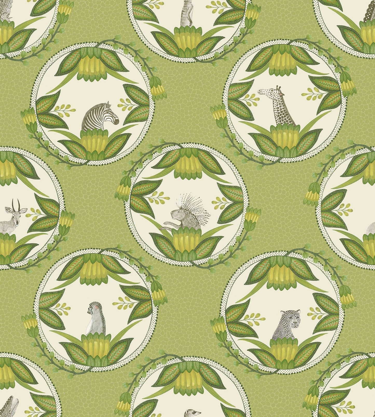 Cole & Son Ardmore Cameos - Olive Green