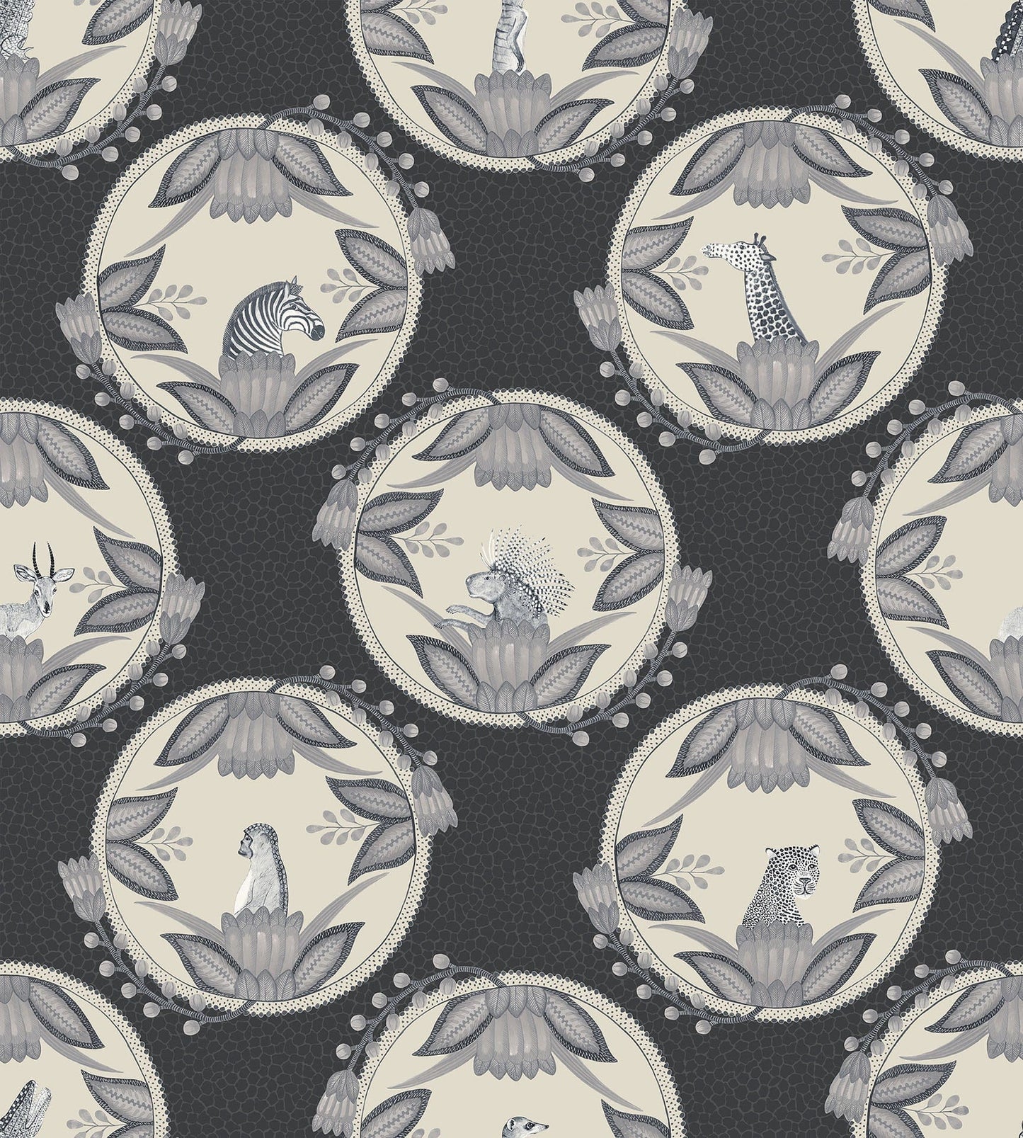 Cole & Son Ardmore Cameos - Soot & Snow