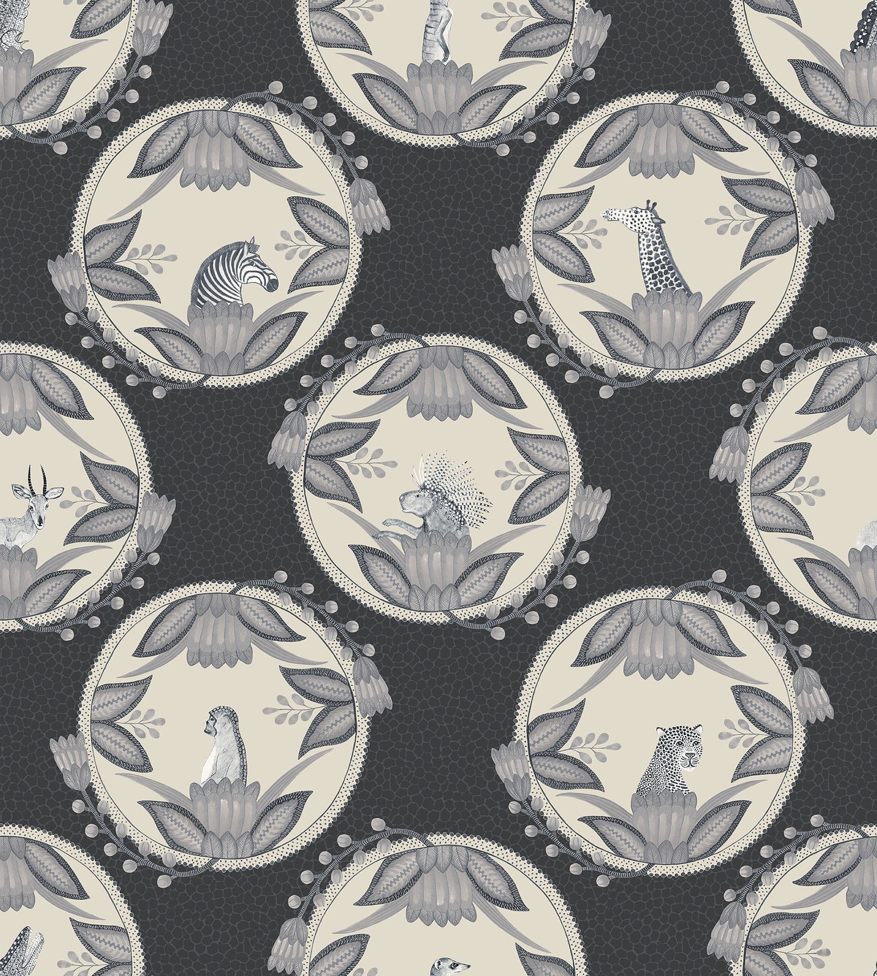 Cole & Son Ardmore Cameos - Soot & Snow