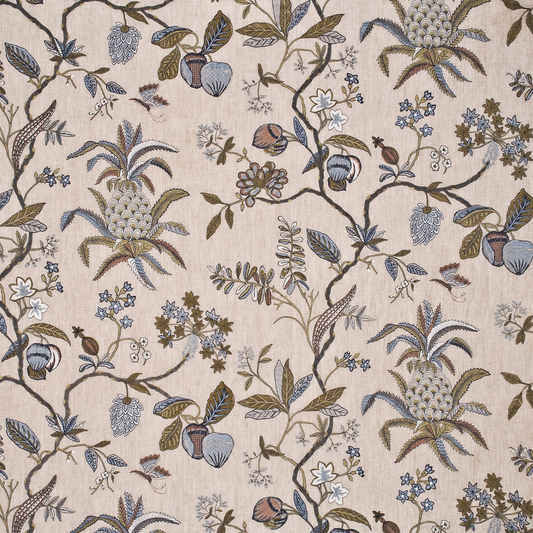 GP & J Baker | Exotic Pineapple Linen fabric - Sage/Dove