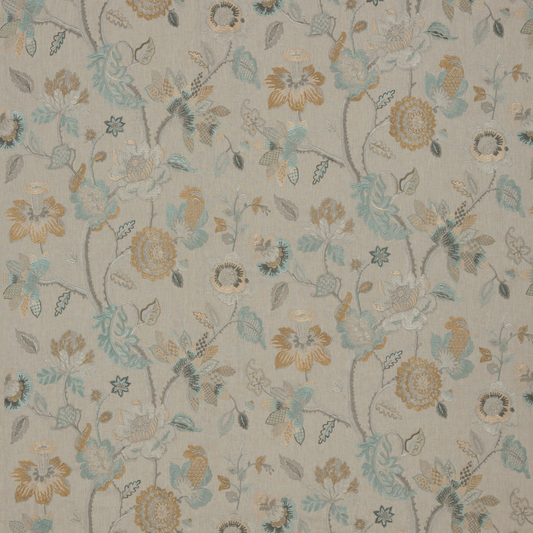 GP & J Baker | Dryden fabric - Aqua/Bronze