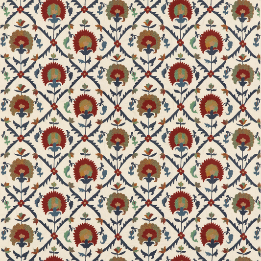 GP & J Baker | Winchelsea fabric - Red/ Blue