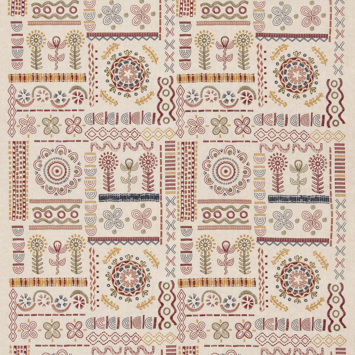GP & J Baker | Spin Off fabric - Red/Green