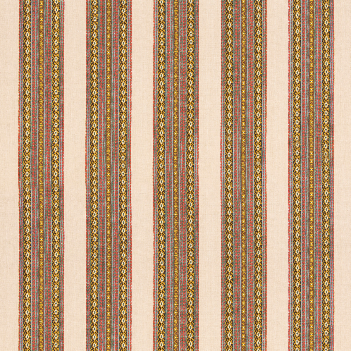 GP & J Baker | Worlds Apart fabric - Aqua/Ochre