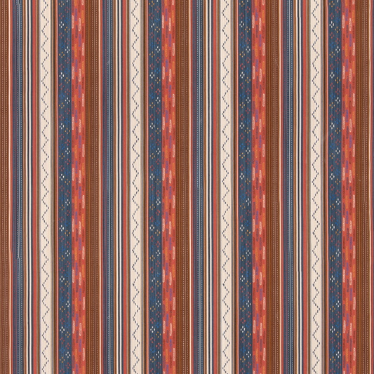 GP & J Baker | Runaway fabric - Coral/Indigo