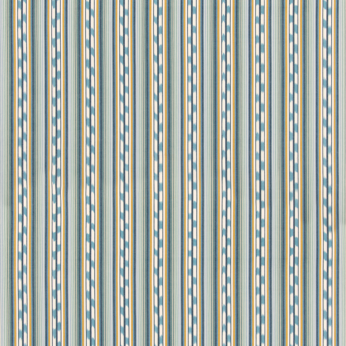 GP & J Baker | Halki Stripe fabric - Teal/Ochre