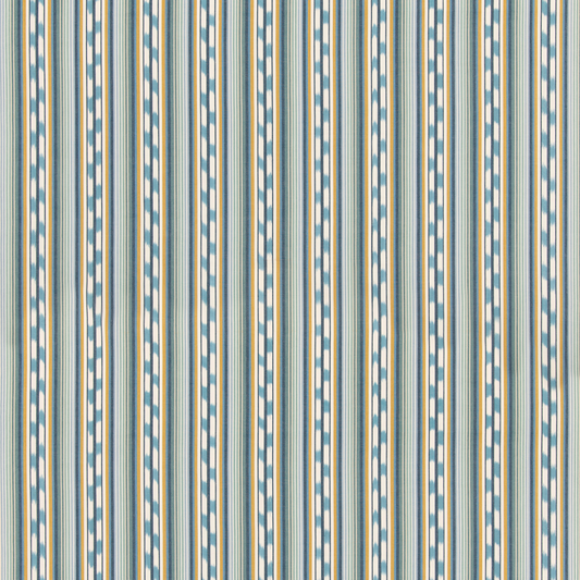 GP & J Baker | Halki Stripe fabric - Teal/Ochre