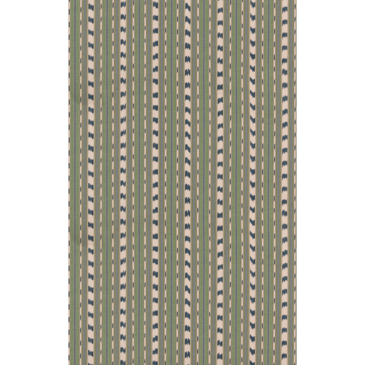GP & J Baker | Basil Stripe fabric - Green/Indigo