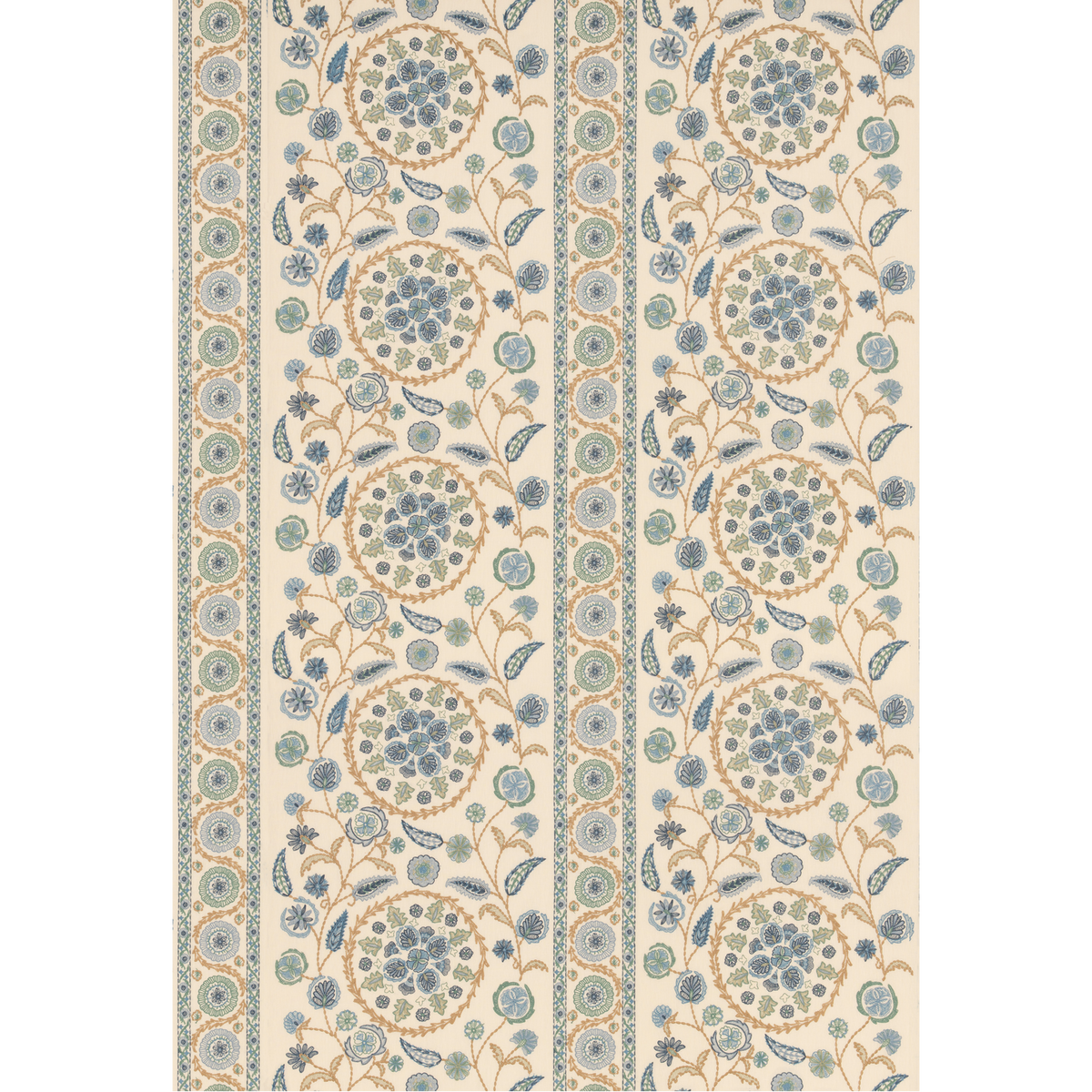 GP & J Baker | Suzani Stitch fabric - Blue