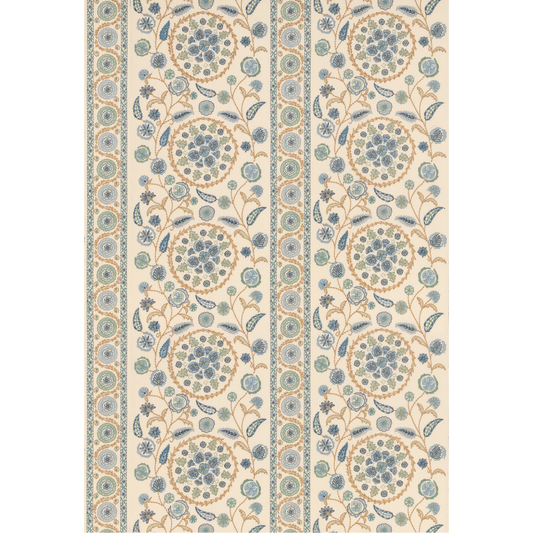 GP & J Baker | Suzani Stitch fabric - Blue