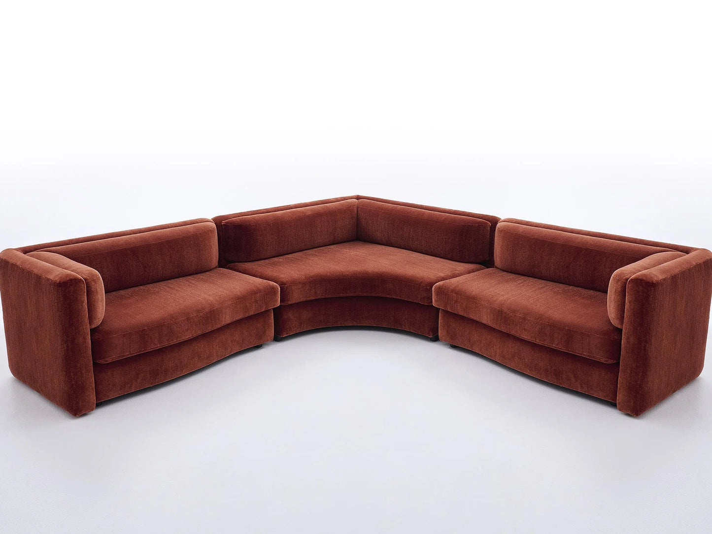 Pierre Frey Virgule - Stained beech, water-based varnish; visible wood legs; stretched fabric upholstery with simple seams