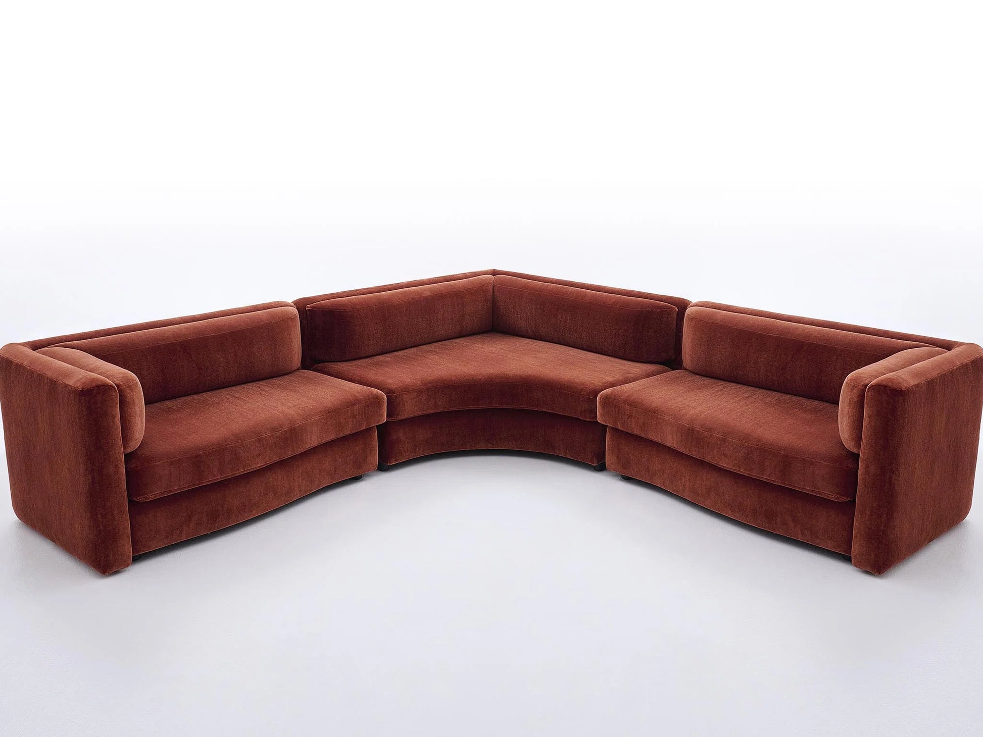 Pierre Frey Virgule - Stained beech, water-based varnish; visible wood legs; stretched fabric upholstery with simple seams