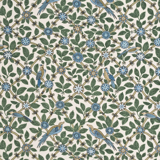 GP & J Baker | Bamboo Bird fabric - Aqua/Teal