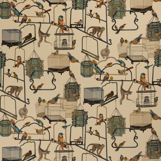 GP & J Baker | Menagerie Velvet fabric - Parchment