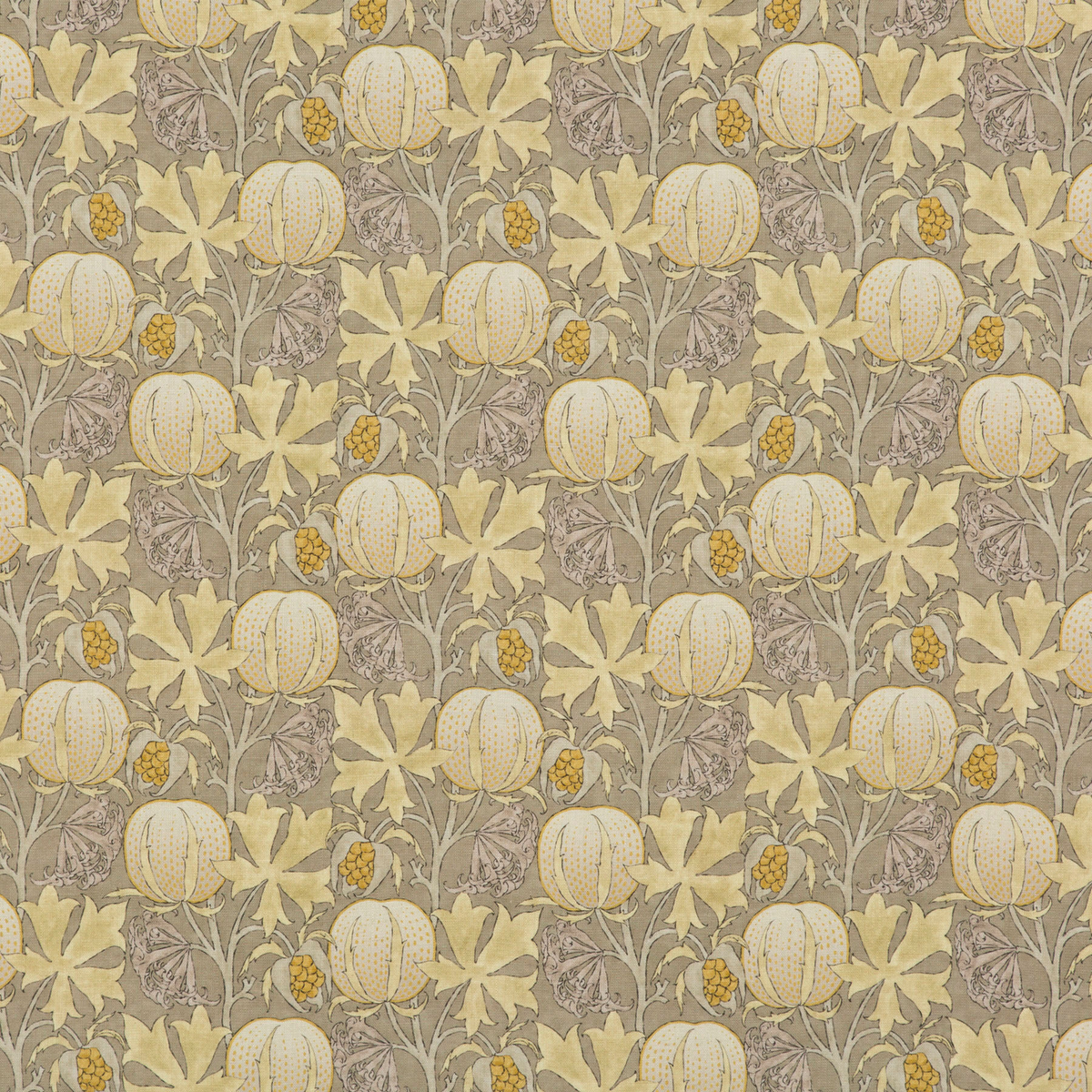 GP & J Baker | Pumpkins fabric - Grey/Ochre