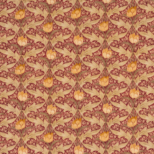 GP & J Baker | Tulip & Jasmine fabric - Red/Ochre