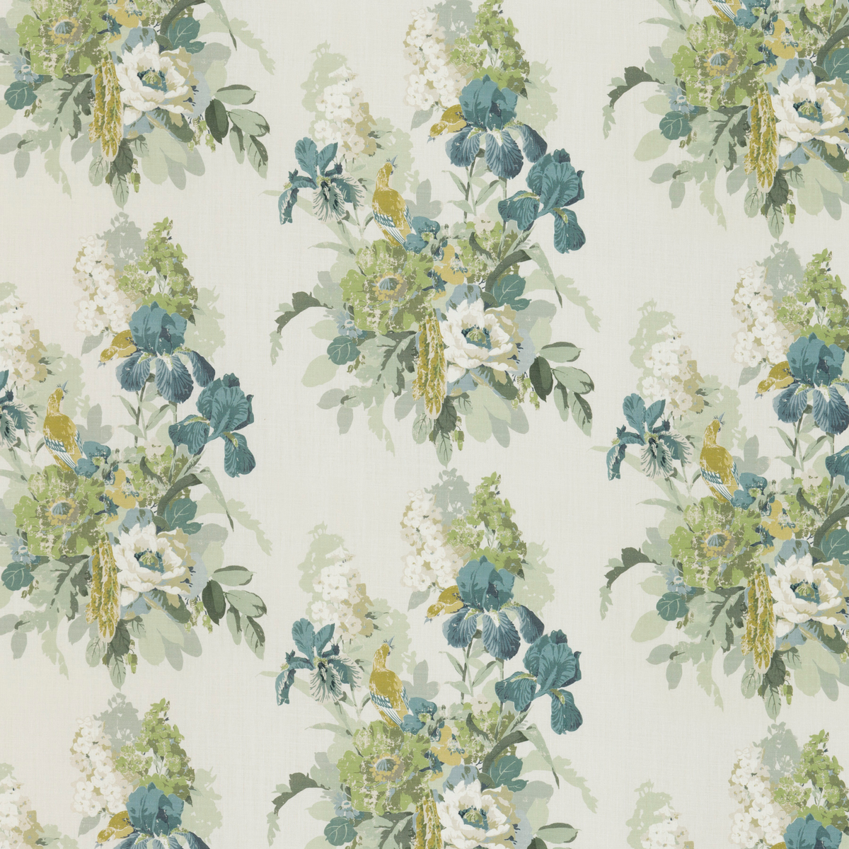 GP & J Baker | Bird & Iris fabric - Soft Teal