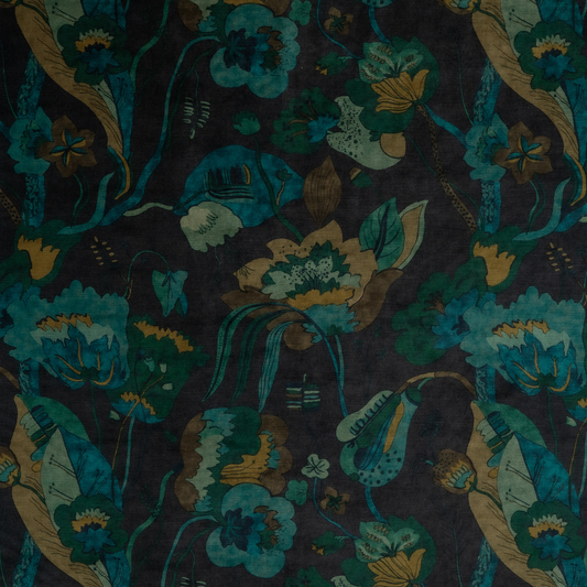 GP & J Baker | California Velvet fabric - Indigo/Teal