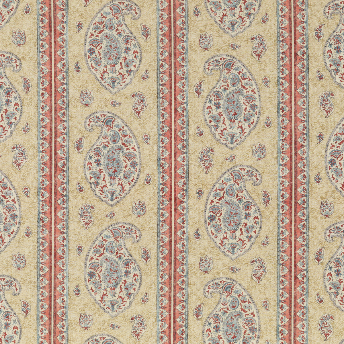 GP & J Baker | Coromandel fabric - Red/Blue
