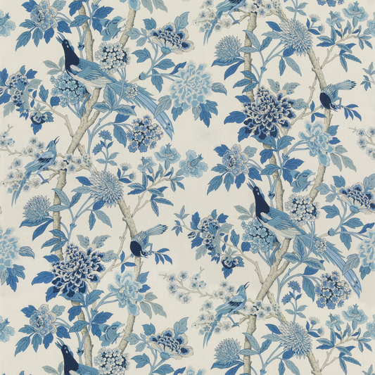 GP & J Baker | Hydrangea Bird (archive) fabric - Blue