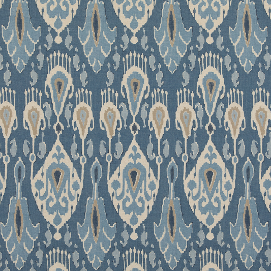 GP & J Baker | Ikat Bokhara fabric - Blue