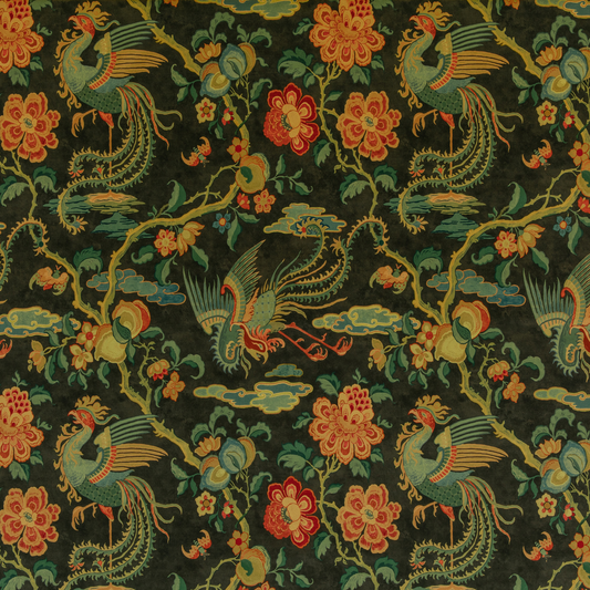 GP & J Baker | Chifu Velvet fabric - Charcoal/Multi