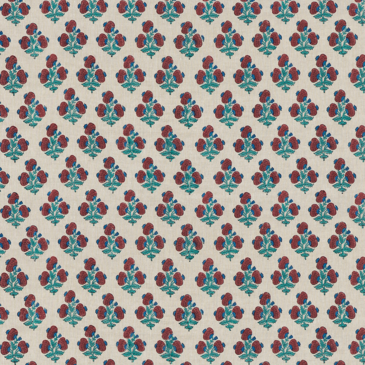 GP & J Baker | Jaipur Poppy fabric - Red/Blue