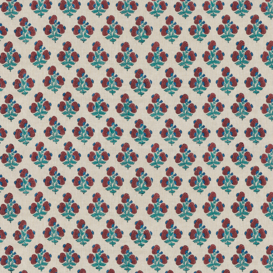 GP & J Baker | Jaipur Poppy fabric - Red/Blue