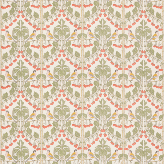 GP & J Baker | Birds & Cherries Cotton fabric - Red/Green