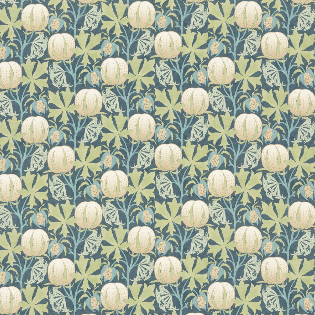 GP & J Baker | Pumpkins Cotton fabric - Green/Blue