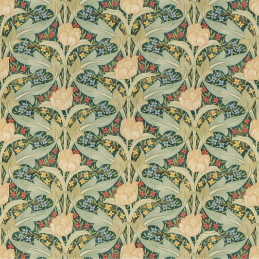 GP & J Baker | Tulip & Jasmine Cotton fabric - Emerald