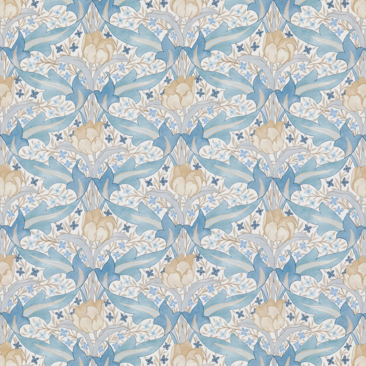 GP & J Baker | Tulip & Jasmine Cotton fabric - Blue