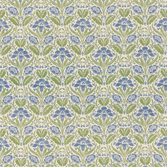 GP & J Baker | Iris Meadow fabric - Blue/Green