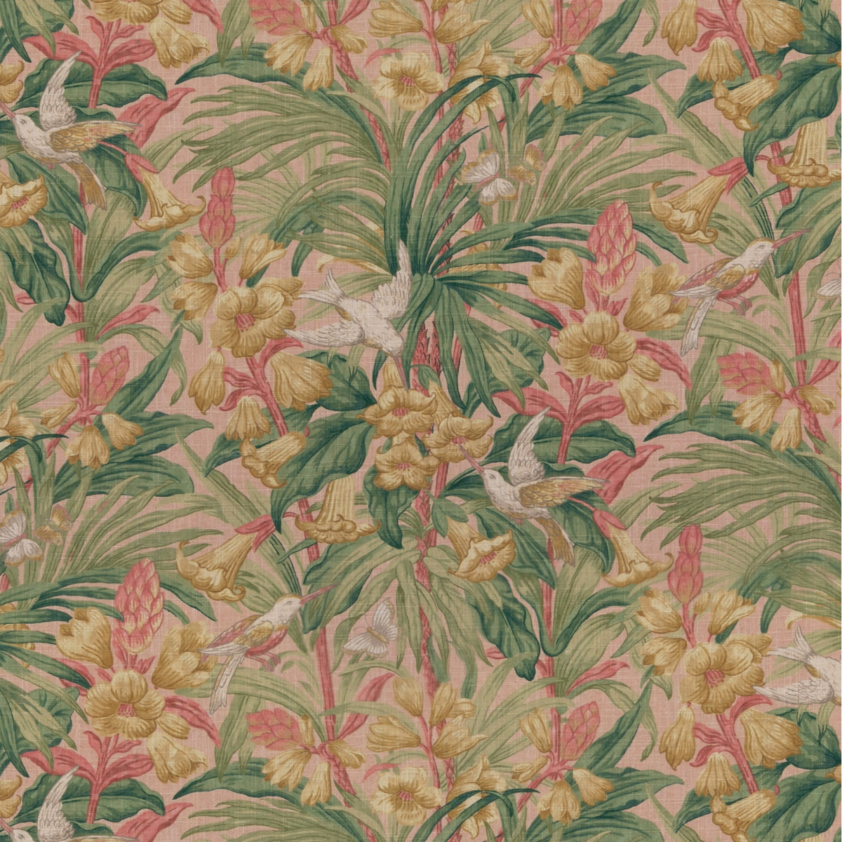 GP & J Baker | Trumpet Flowers fabric - Blush