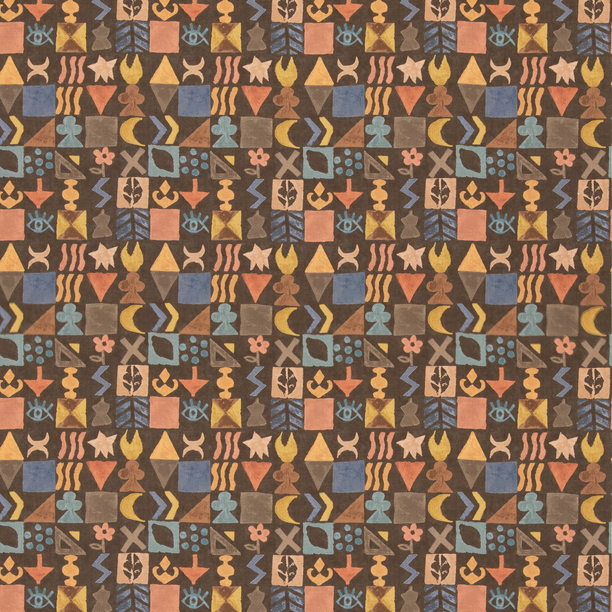 GP & J Baker | Potato Print fabric - Chocolate