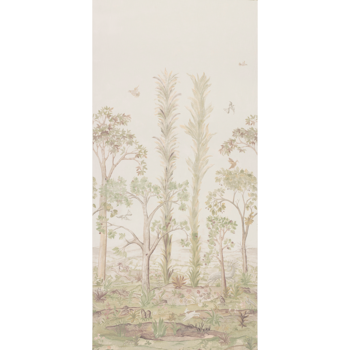 GP & J Baker | Tall Trees Printed Panel fabric - Soft Green