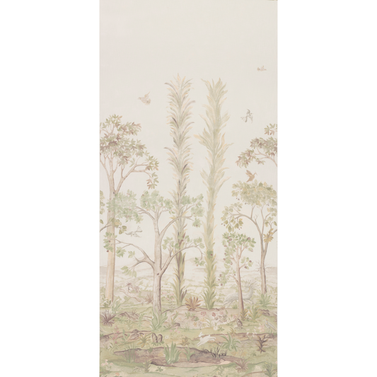 GP & J Baker | Tall Trees Printed Panel fabric - Soft Green