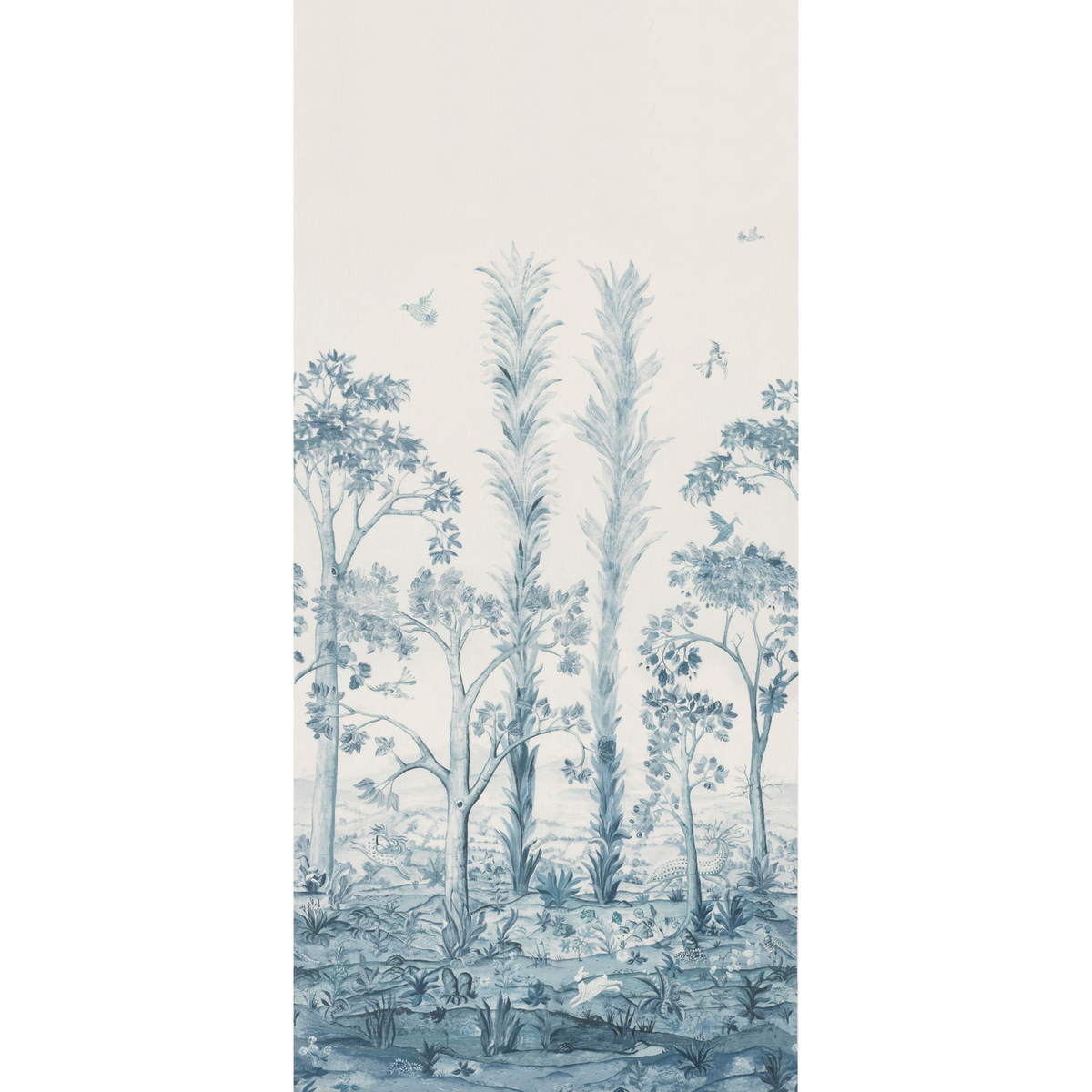 GP & J Baker | Tall Trees Printed Panel fabric - Delft Blue
