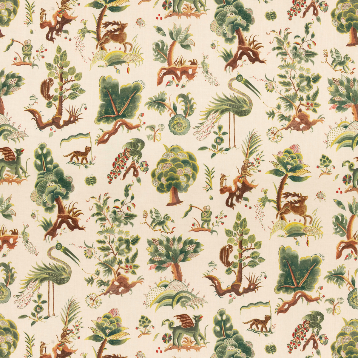 GP & J Baker | Gertrude fabric - Document Green