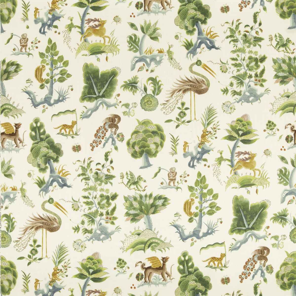 GP & J Baker | Gertrude fabric - Emerald/Blue