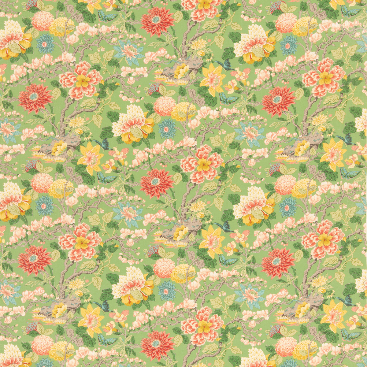 GP & J Baker | Little Magnolia fabric - Emerald