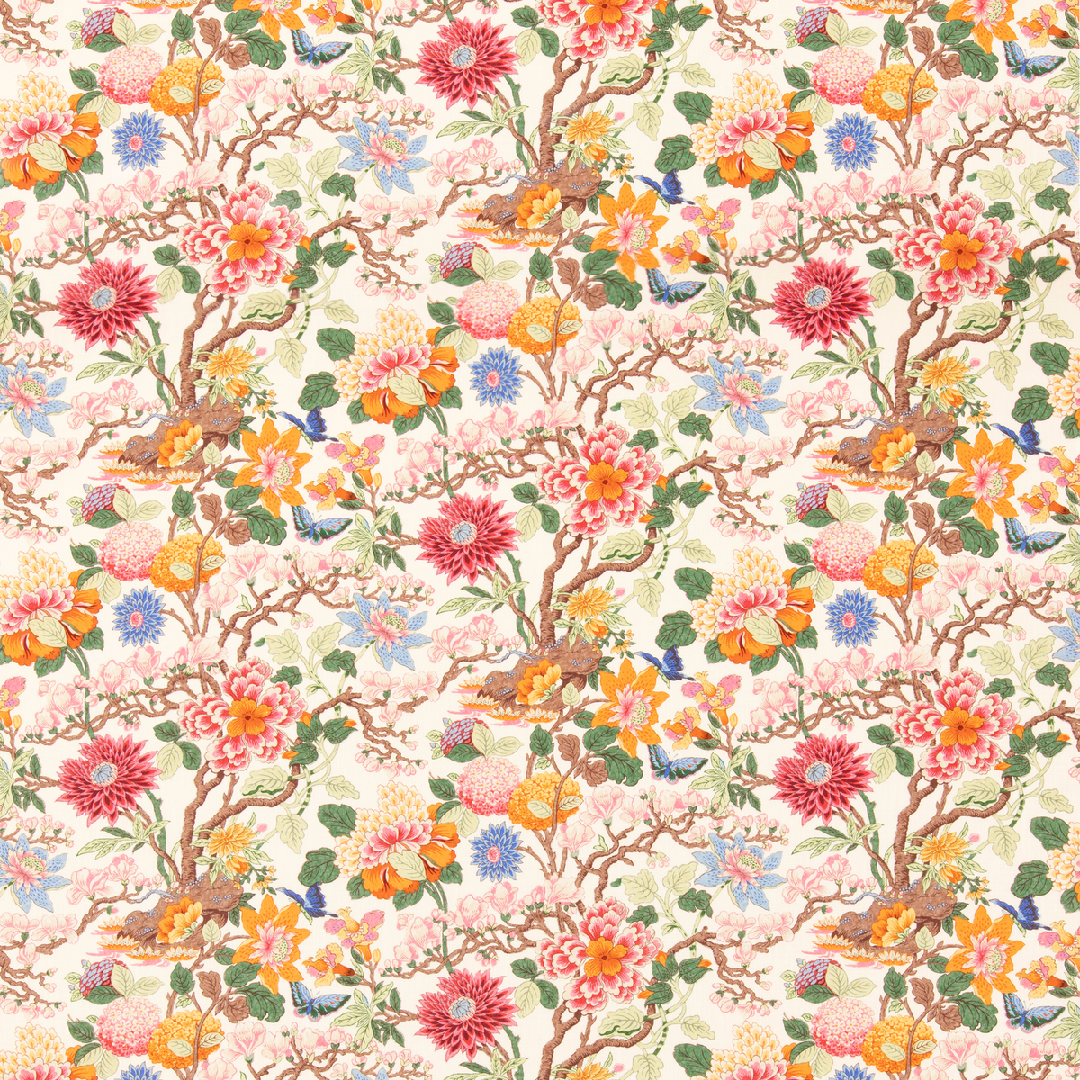 GP & J Baker | Little Magnolia fabric - Pink/Orange