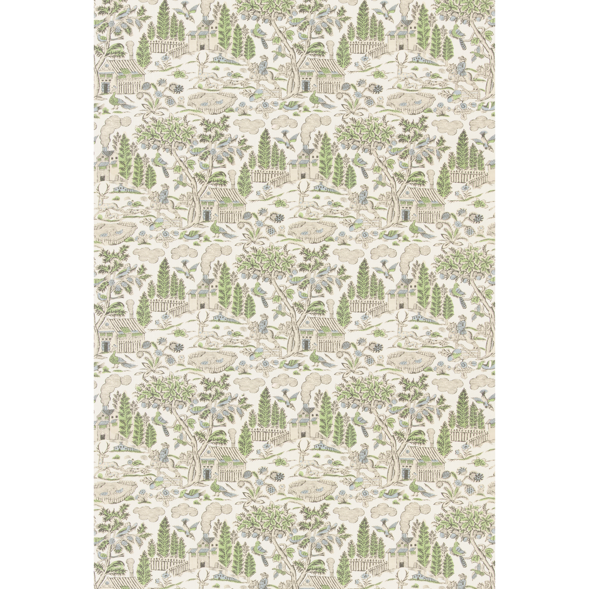 GP & J Baker | Home Park fabric - Green/Blue