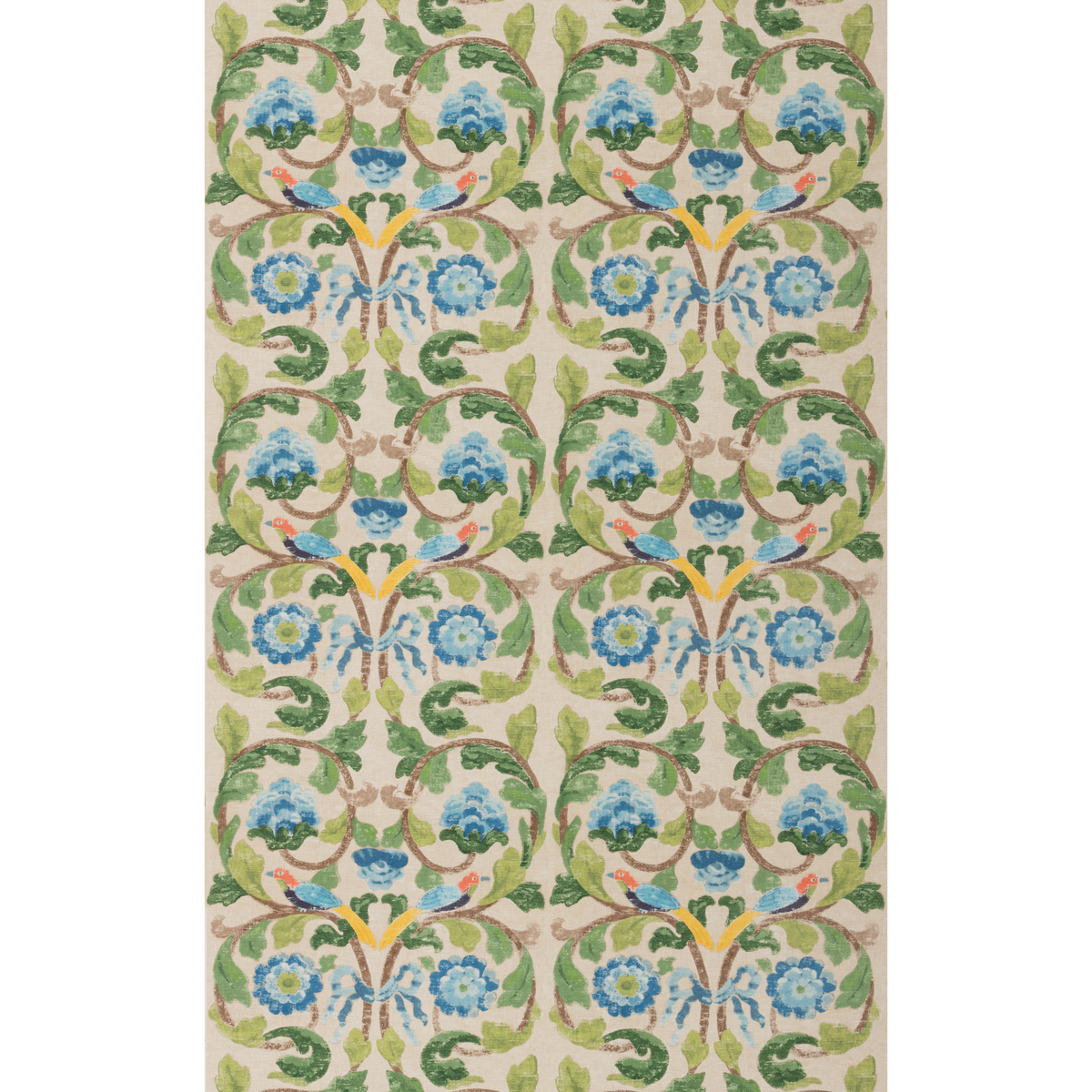 GP & J Baker | Tudor Rose fabric - Blue/Green