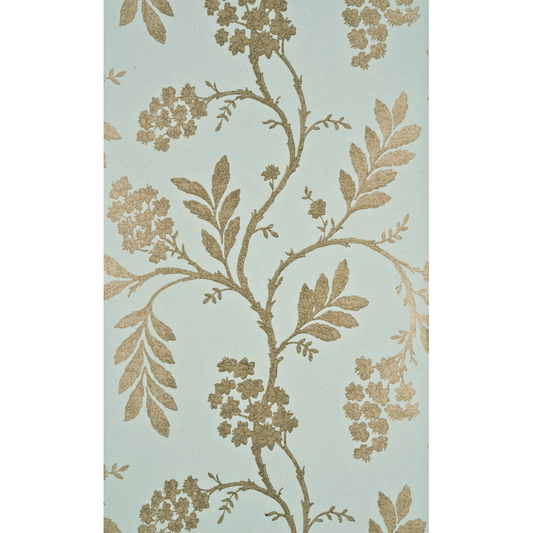 GP & J Baker | Oleander wallcovering - Aqua/Bronze