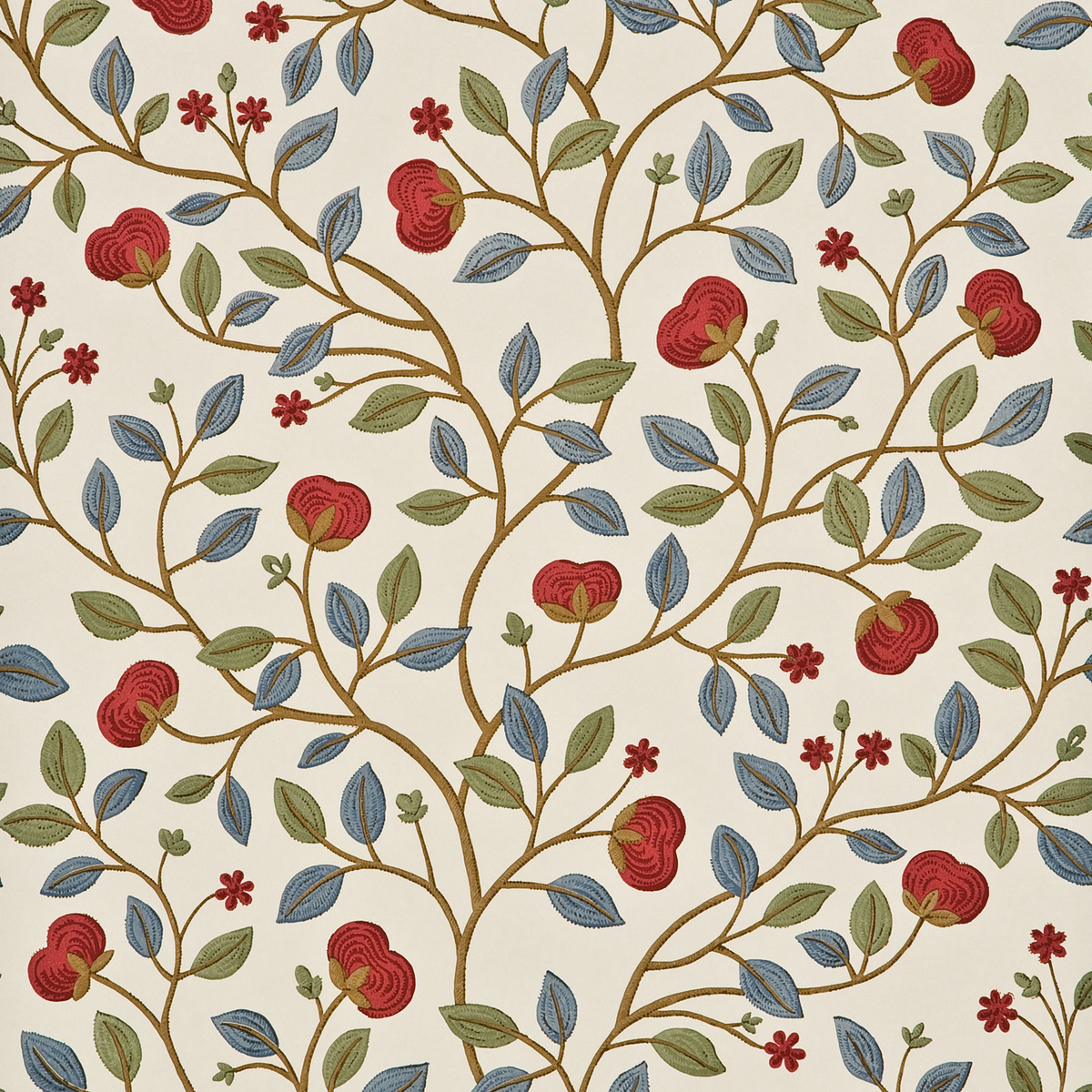 GP & J Baker | Medlar wallcovering - Blue/Red