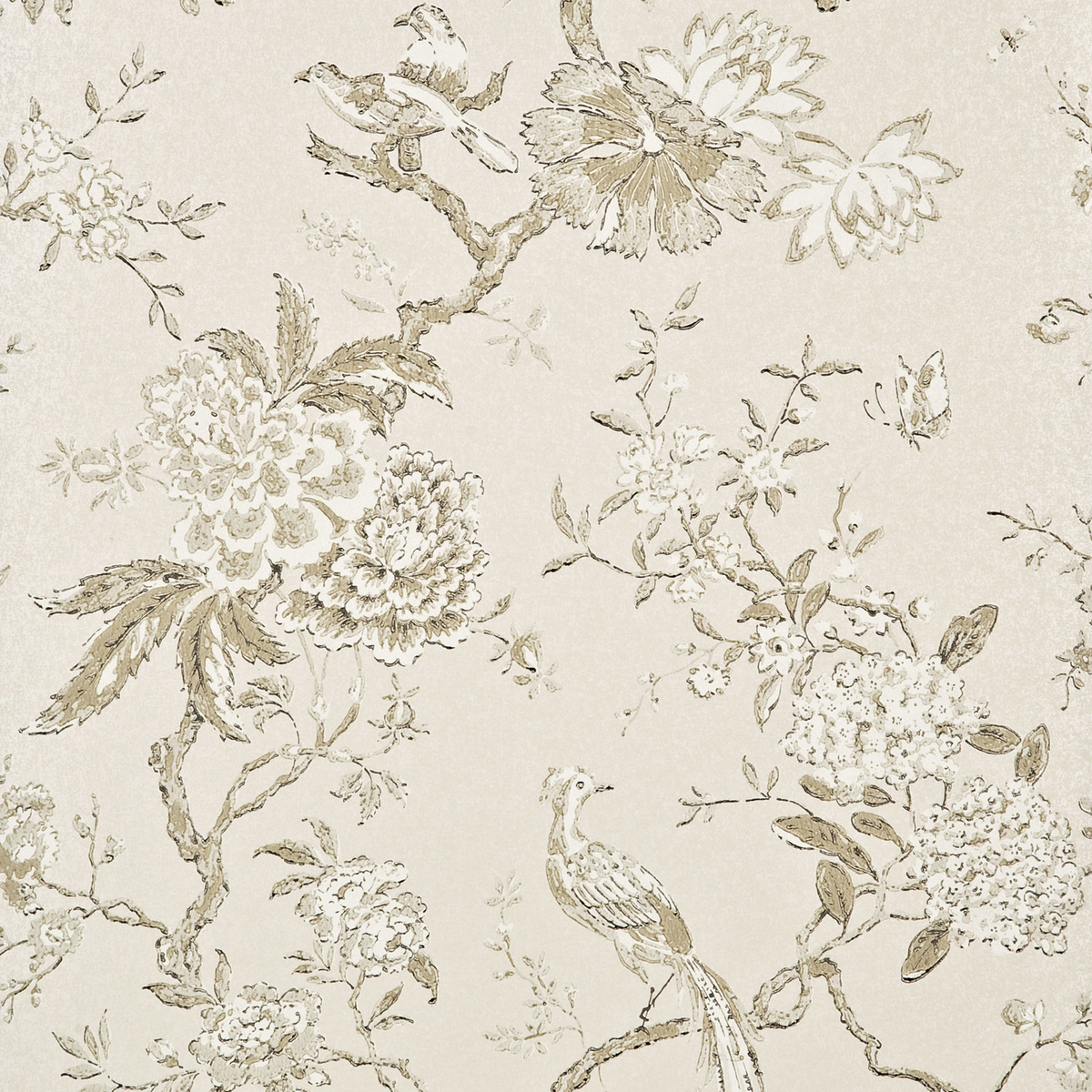 GP & J Baker | Oriental Bird wallcovering - Ivory